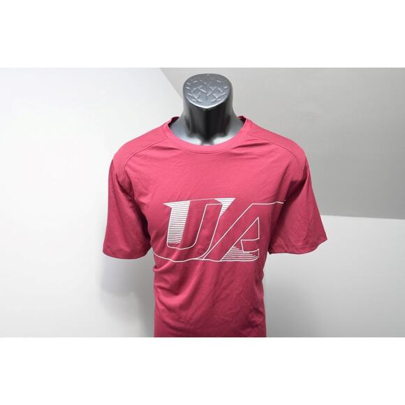 Under Armour Gym Shirt Fitted HeatGear Maroon Short Sleeve Mens Sz XL - Picture 1 of 10